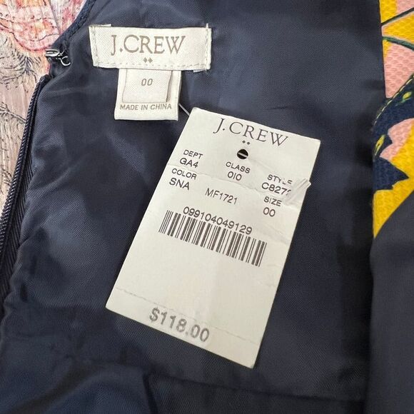 J. Crew Pique Yellow Floral Sunflower Fit & Flare  V-Neck Dress size 00 cottage - Picture 3 of 12